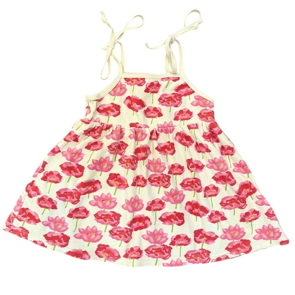 Marimekko Girl's Sundress Sleeveless Floral w/Pink, Red, Cream - 24 mos